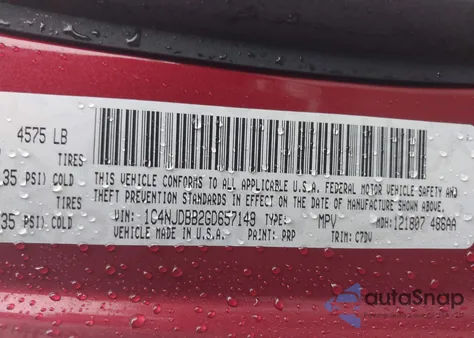 2016 Jeep Compass Sport z USA, uszkodzony, nr VIN 1C4NJDBB2GD657149